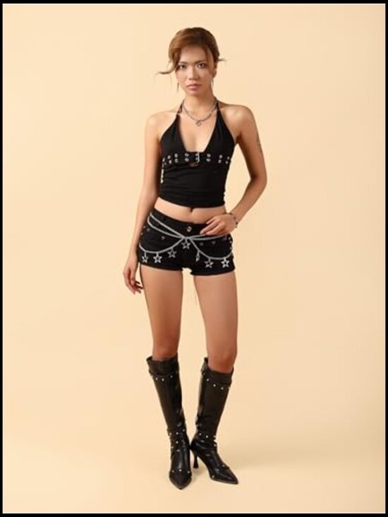 Adjustable Star Waist Chain Belt Y2K Gothic Punk Emo Grunge Alternative Style main image 7
